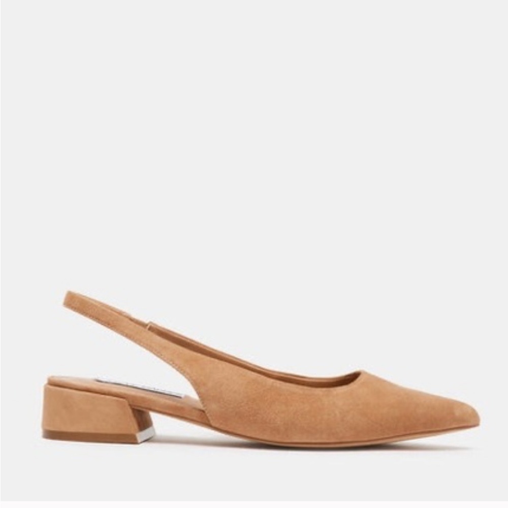 Seychelles Sloane Pointed Toe Faux Suede Slip On Slingback tan